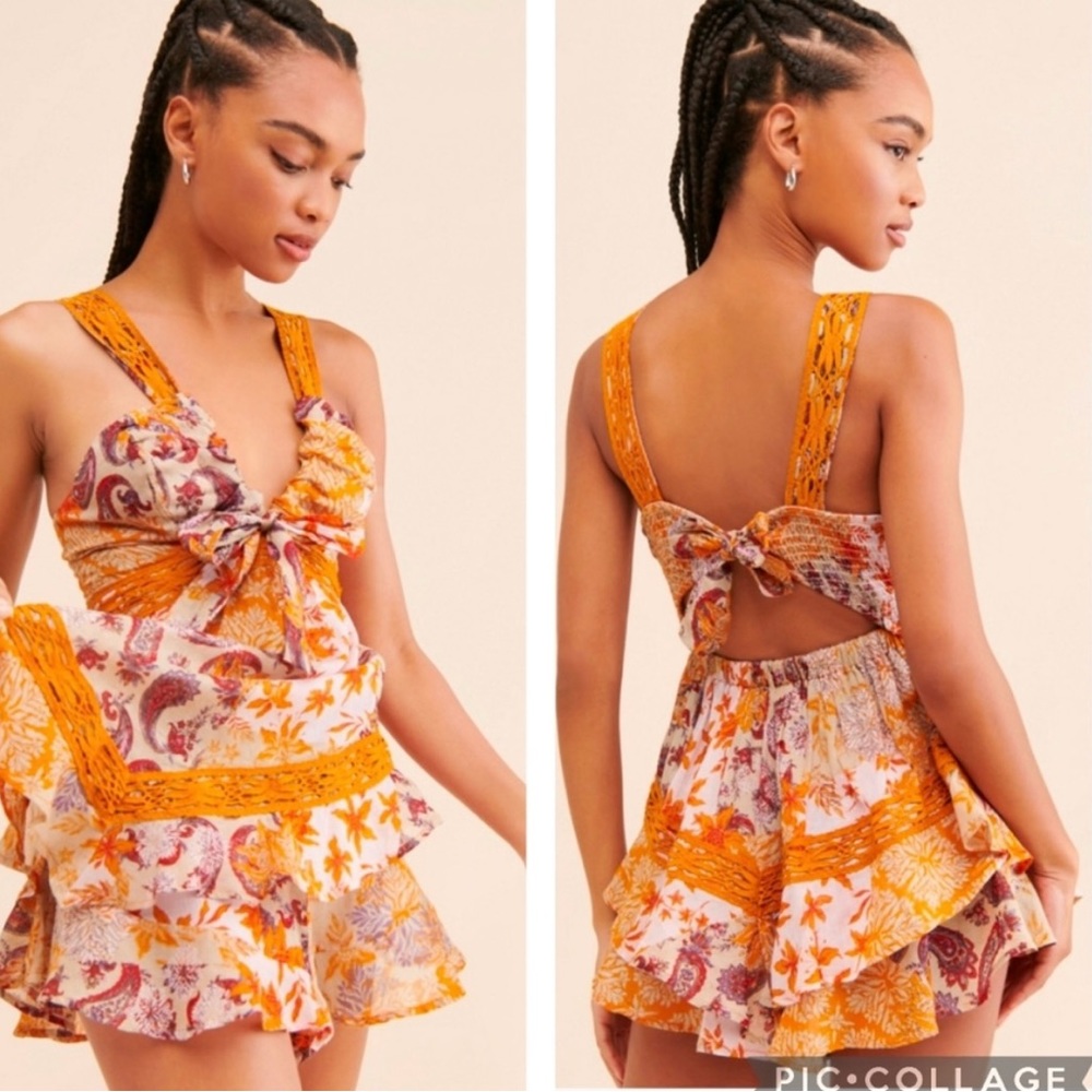 Free People Bali-Oletta Romper size M🧡